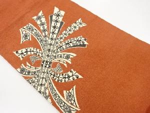 手織り紬束ね熨斗模様名古屋帯